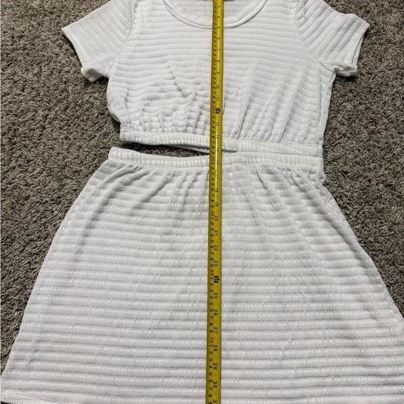 Vintage Havana White Short Sleeve Cut-Out Waist Mini Dress Women's Size LARGE - Picture 3 of 7